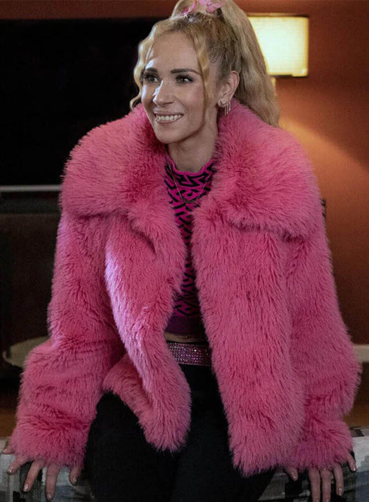 Keely Jones Ted Lasso S03 Pink Fur Jacket