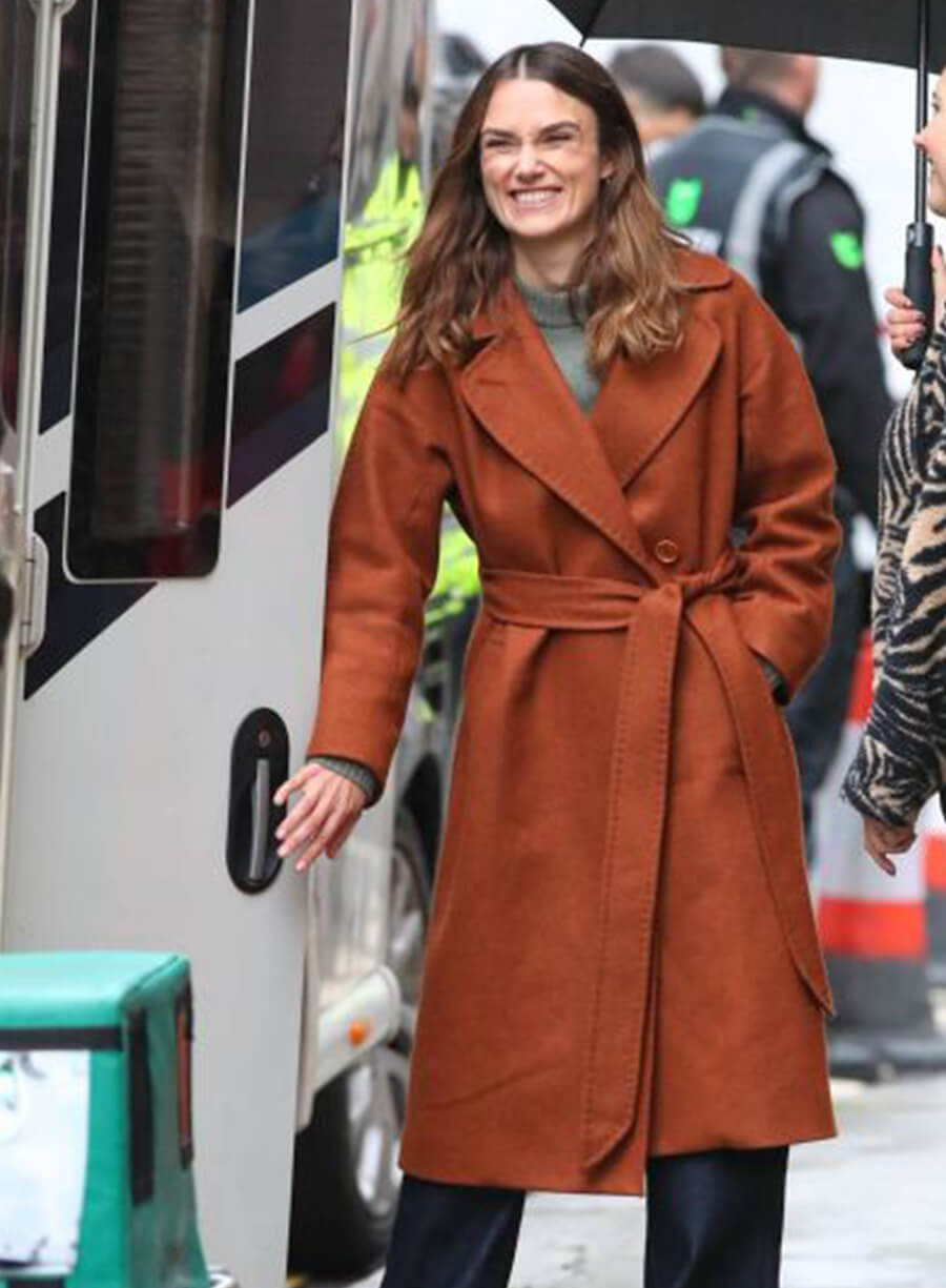 Harpoon Helen Webb Inspired Brown Wool Fabric Coat - Black Doves 2024 Style