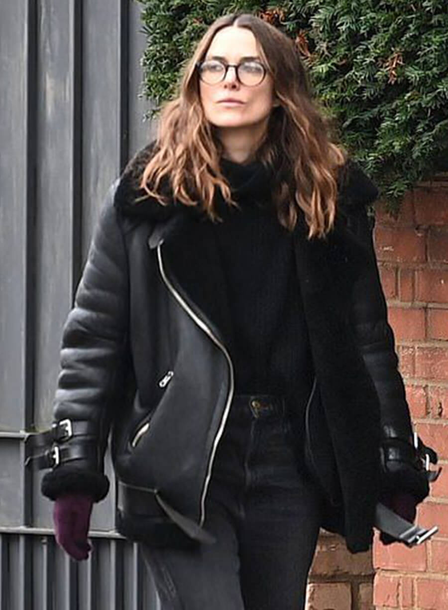 Harpoon Keira Knightley Suede Inspired Black Leather Jacket
