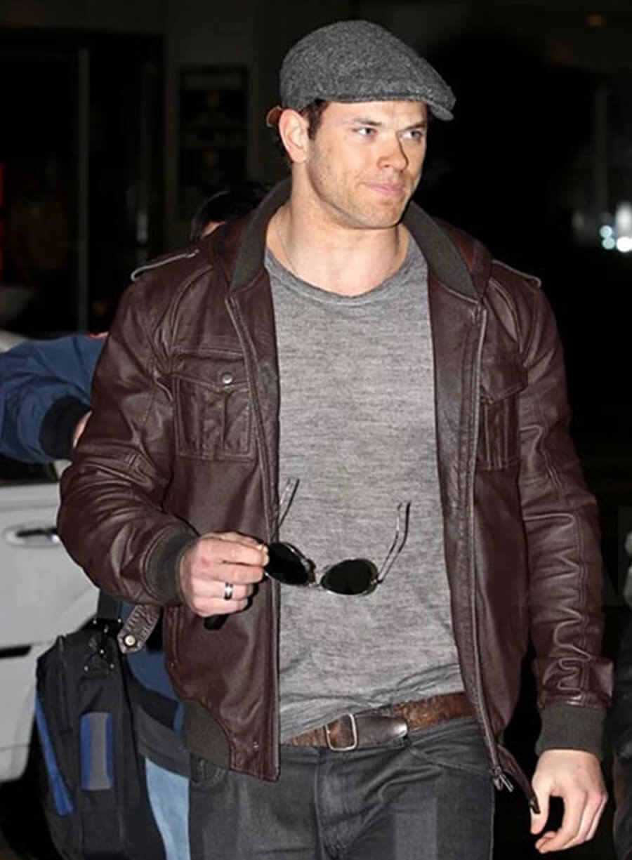 Harpoon Kellan Lutz Inspired Brown Bomber Jacket