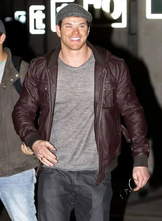 Harpoon Kellan Lutz Inspired Brown Bomber Jacket