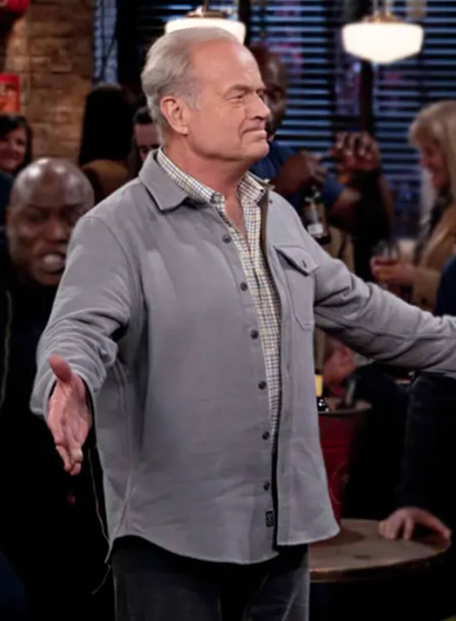 Harpoon Kelsey Grammer Dr. Frasier Crane Inspired Grey Wool Jacket