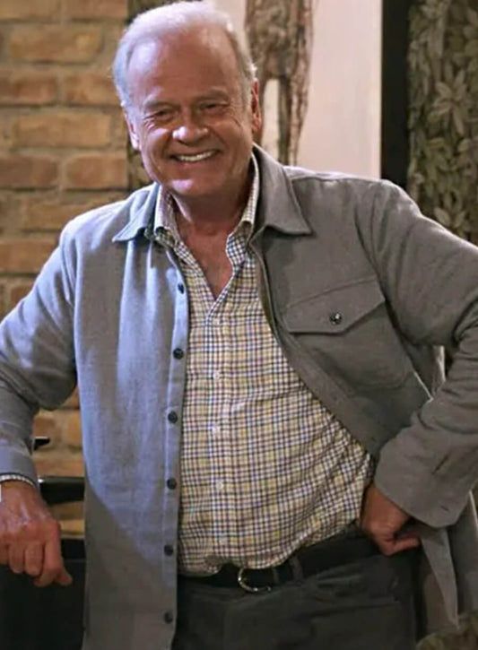 Harpoon Kelsey Grammer Dr. Frasier Crane Inspired Grey Wool Jacket
