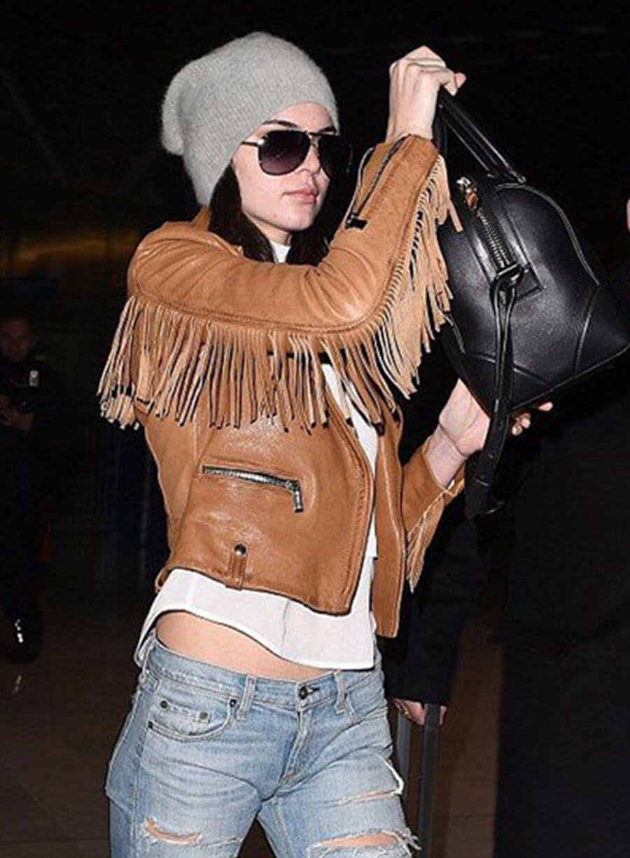 Harpoon Kendall Jenner Inspired Brown Real Leather Leather Jacket