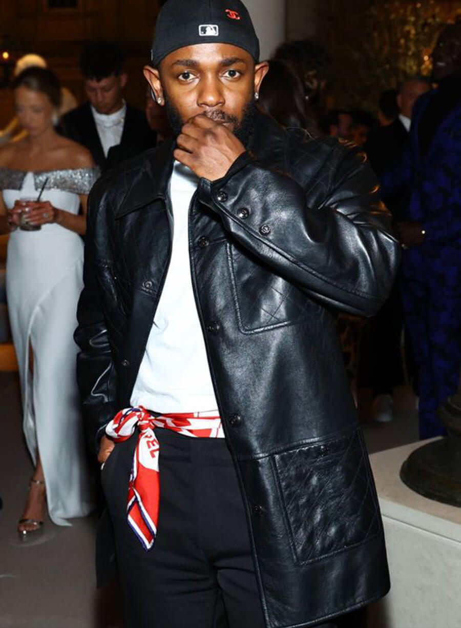 Harpoon Kendrick Lamar Inspired Black Leather Jacket - Met Gala Style