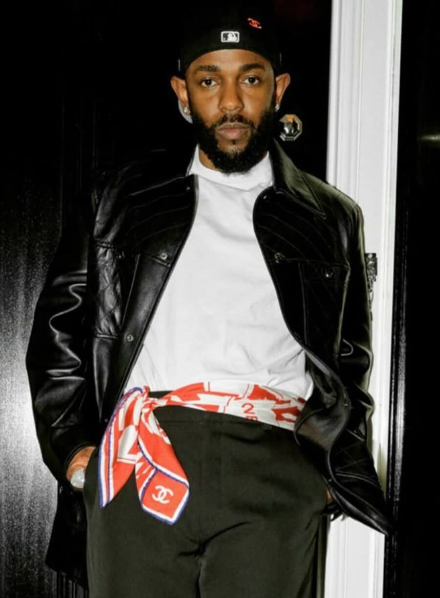 Harpoon Kendrick Lamar Inspired Black Leather Jacket - Met Gala Style