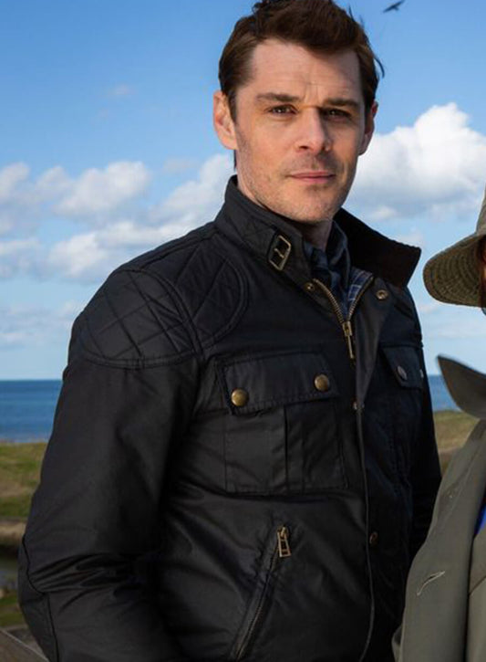 Harpoon DS Aiden Healy Inspired Black Leather Jacket - Vera Style