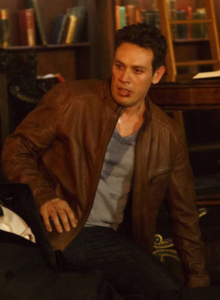 Harpoon Dan Inspired Brown Leather Jacket - Lucifer S01 Style