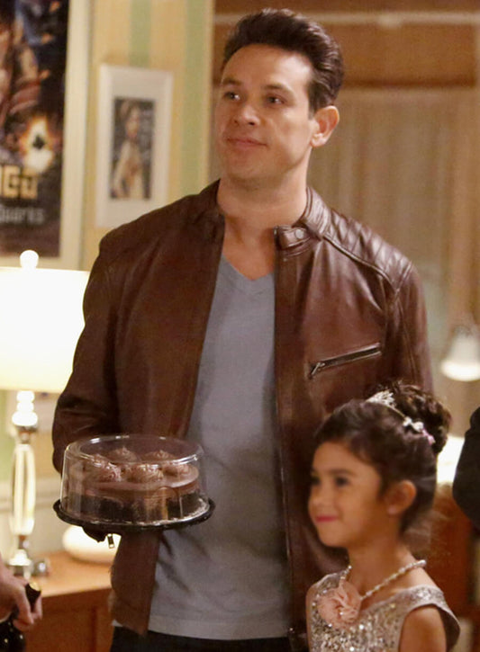 Harpoon Dan Inspired Brown Leather Jacket - Lucifer S01 Style