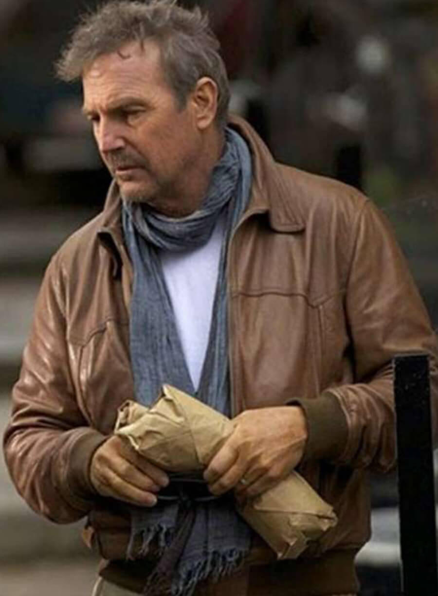 Harpoon Kevin Costner Inspired Brown Real Leather Leather Jacket - 3 Days To Kill Style