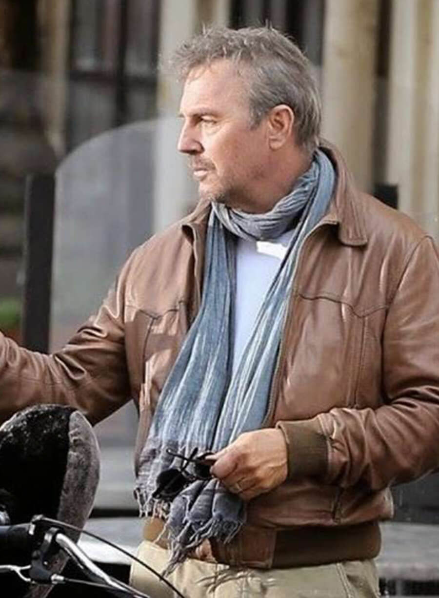 Harpoon Kevin Costner Inspired Brown Real Leather Leather Jacket - 3 Days To Kill Style