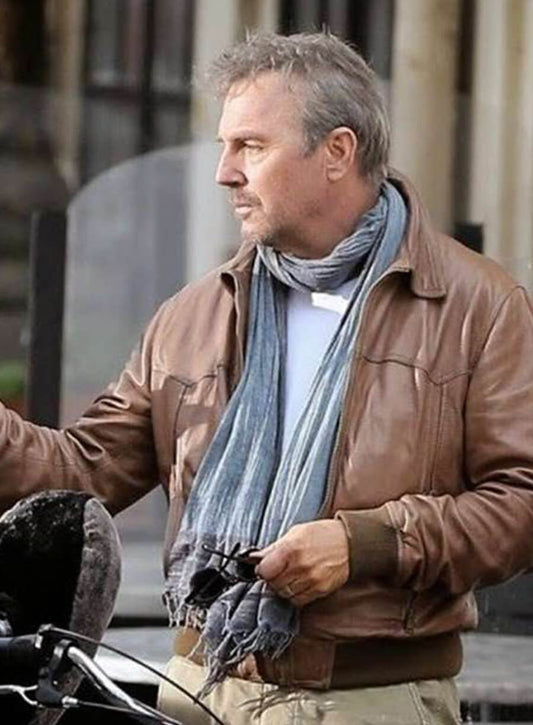 Harpoon Kevin Costner Inspired Brown Real Leather Leather Jacket - 3 Days To Kill Style