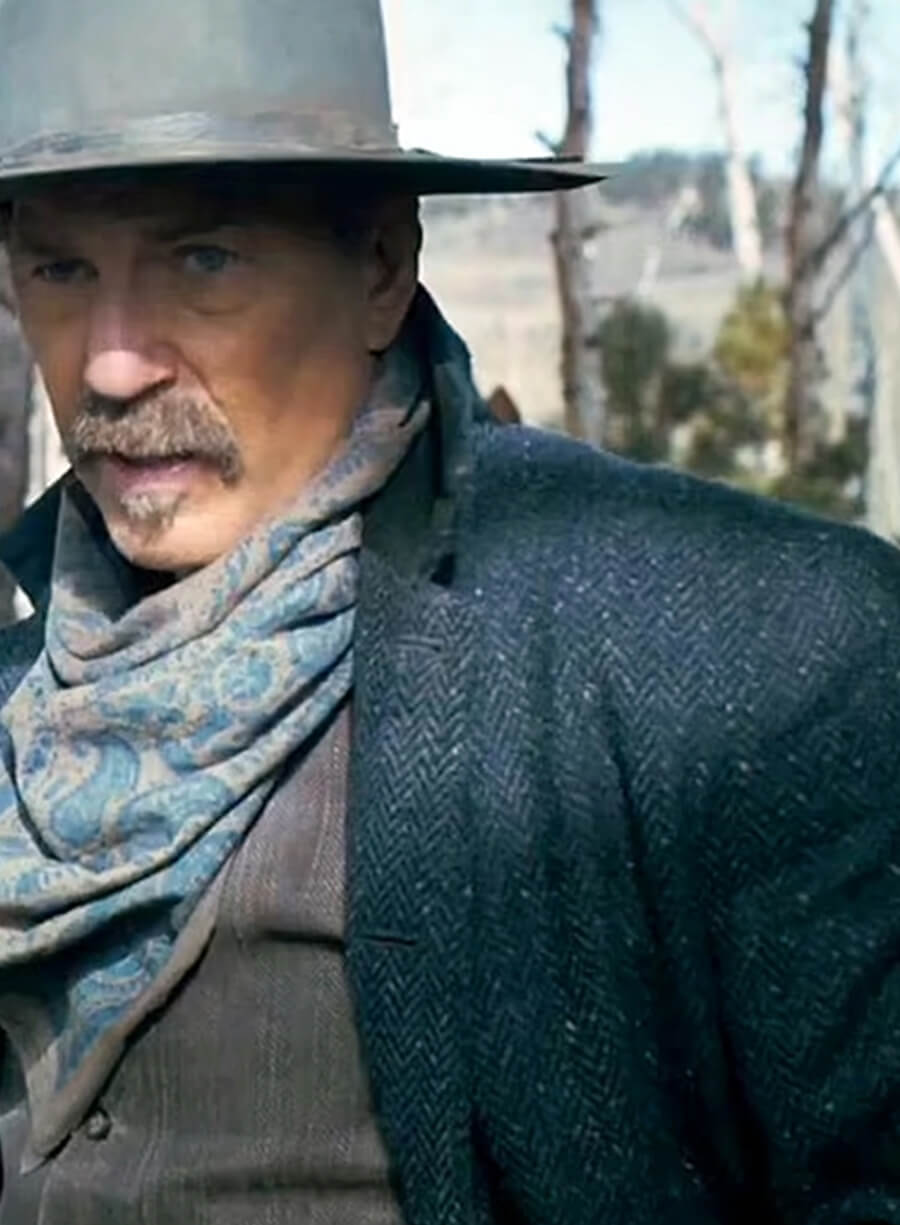 Harpoon Kevin Costner Inspired Blue Wool Fabric Coat - Horizon An American Style