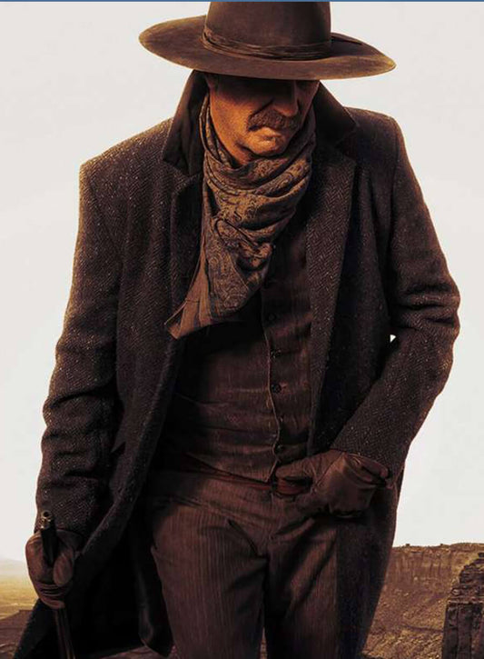 Harpoon Kevin Costner Inspired Brown Wool Fabric Coat - Horizon An American Style