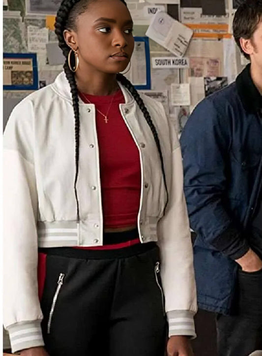 Harpoon Nile Inspired White Leather Jacket - The Old Guard Style