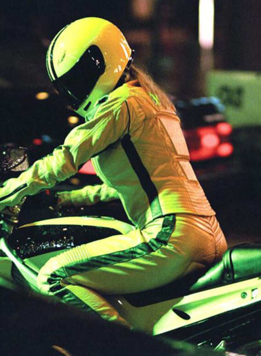 Harpoon Elle Driver Inspired Yellow Real and Faux Leather Biker Jacket - Kill Bill Vol. 1 Style