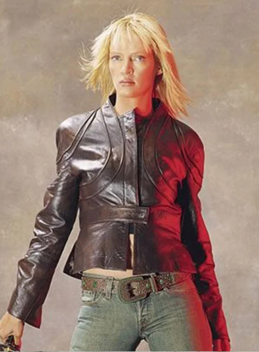 Harpoon Beatrix Kiddo Inspired Brown Distressed Leather Leather Jacket - Kill Bill Vol. 1 Style