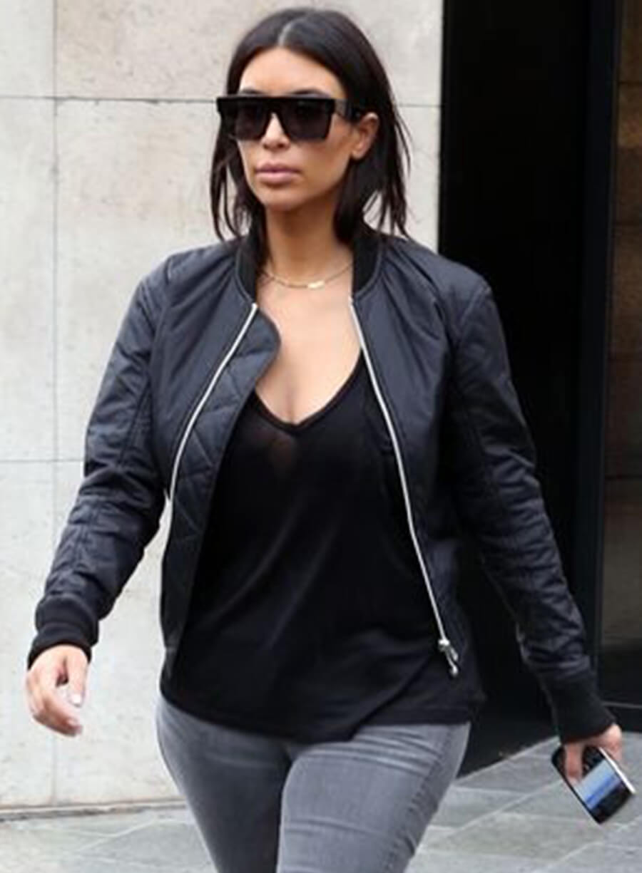 Harpoon Kim Kardashian Inspired Black Bomber Jacket