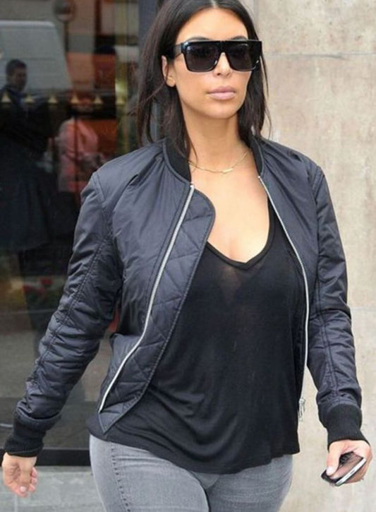 Harpoon Kim Kardashian Inspired Black Bomber Jacket