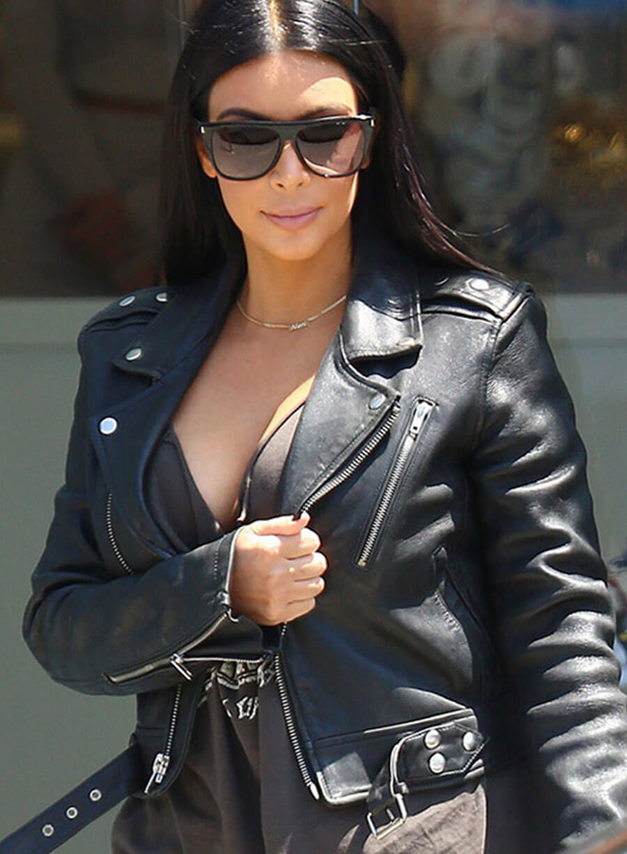 Harpoon Kim Kardashian Inspired Black Leather Jacket