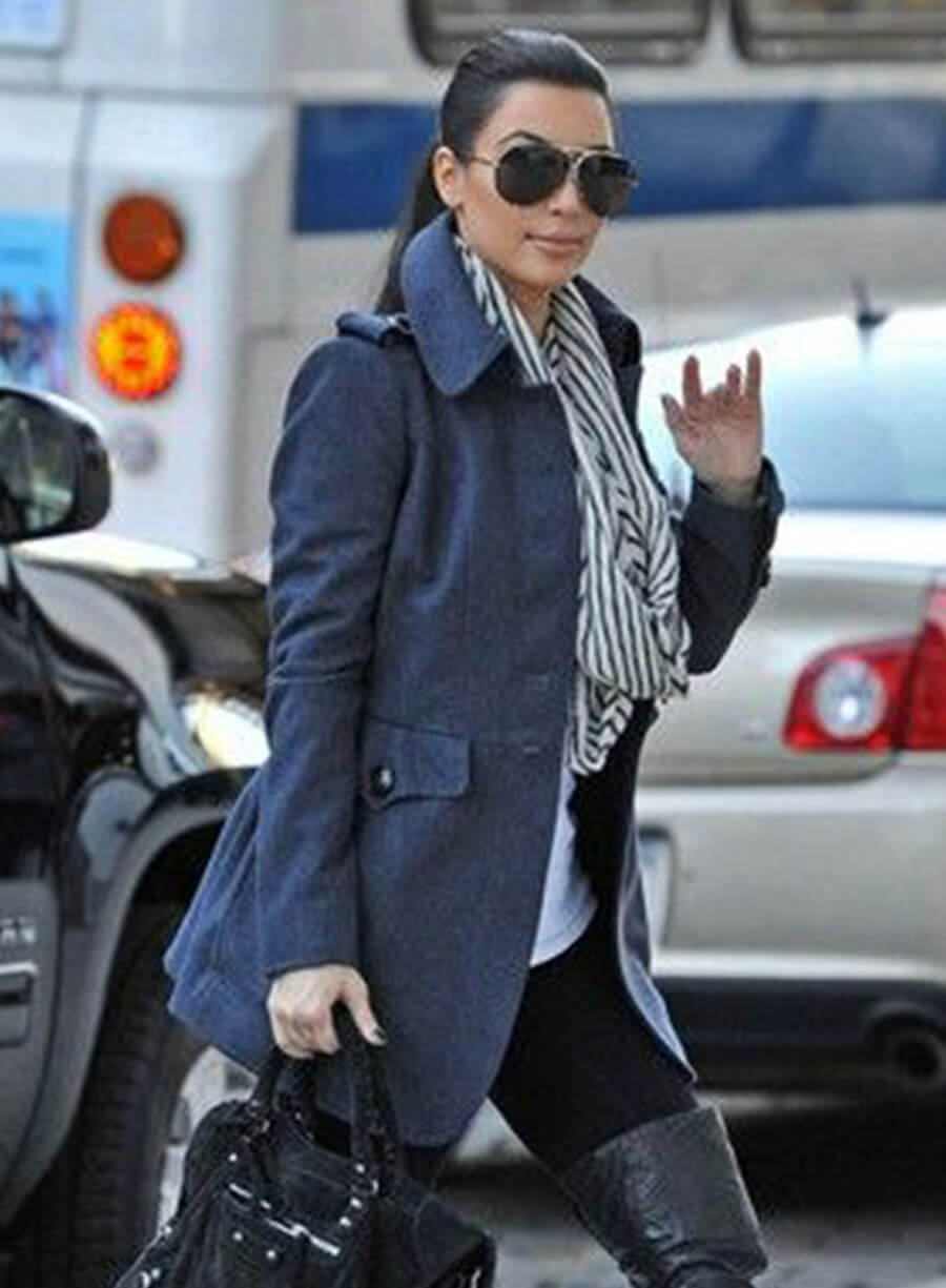 Harpoon Kim Kardashian Inspired Dark Blue Coat