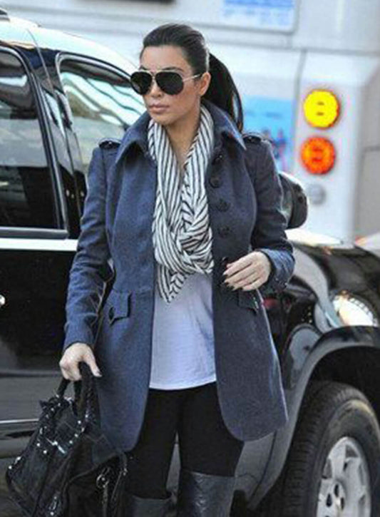 Harpoon Kim Kardashian Inspired Dark Blue Coat