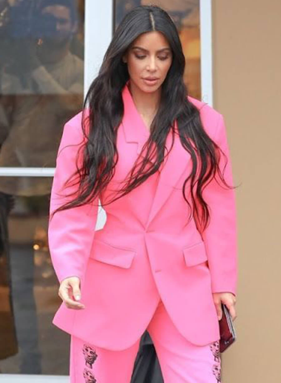 Harpoon Kim Kardashian Pink Blazer Inspired Pink Wool Jacket