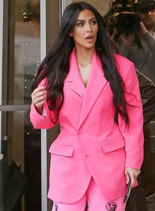 Harpoon Kim Kardashian Pink Blazer Inspired Pink Wool Jacket