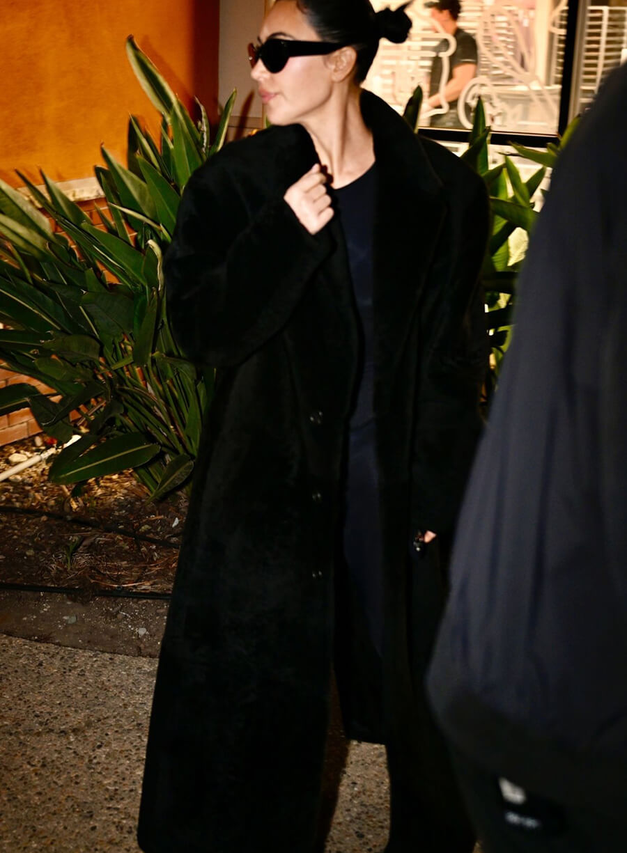 Harpoon Kim Kardashian Sweet Celebration Fur Long Inspired Black Coat