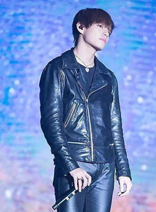 Harpoon Kim Taehyung Inspired Black Biker Jacket