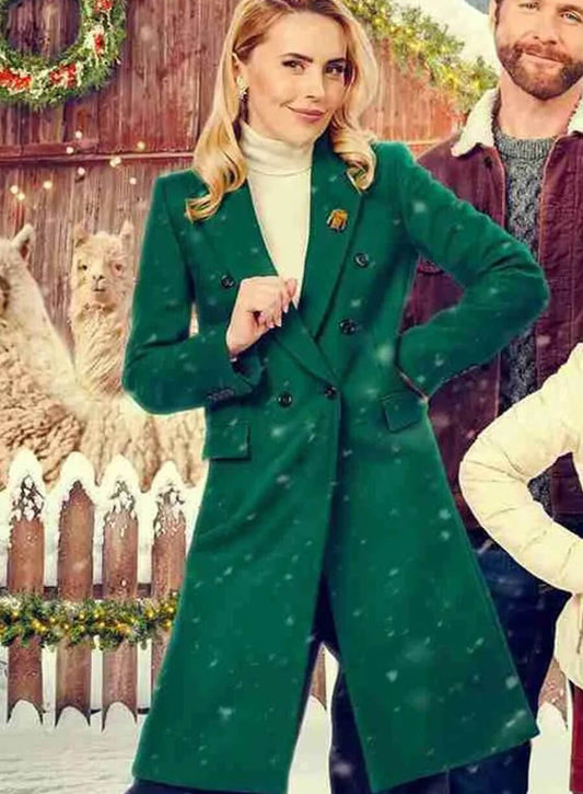 Harpoon Kirsten Comerford Inspired Green Coat - Christmas on the Alpaca Farm Style