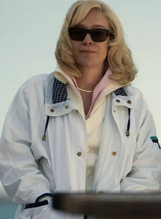 Harpoon Kitty Menendez Inspired White Leather Jacket - Monsters S02 Style