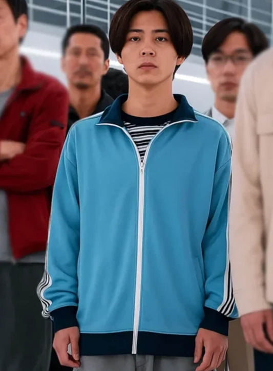 Harpoon Kotaro Daigo a Inspired Blue Leather Jacket - Alice in Borderland S03 Style