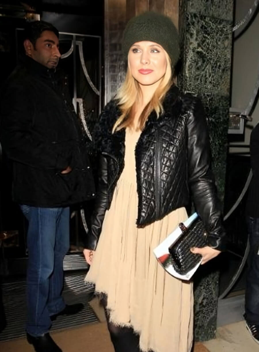 Harpoon Kristen Bell Inspired Black Real Leather Leather Jacket