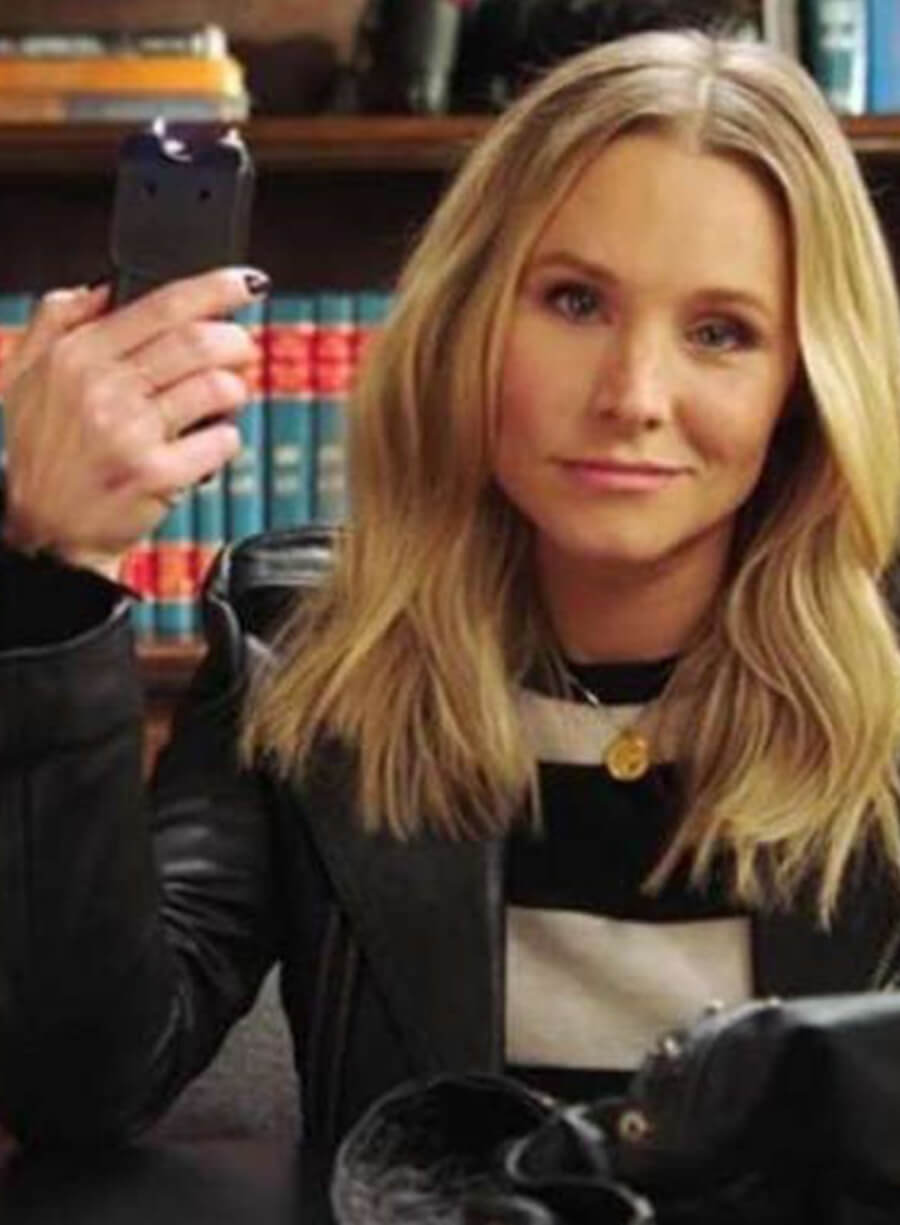 Harpoon Kristen Bell Inspired Black Real Leather Leather Jacket