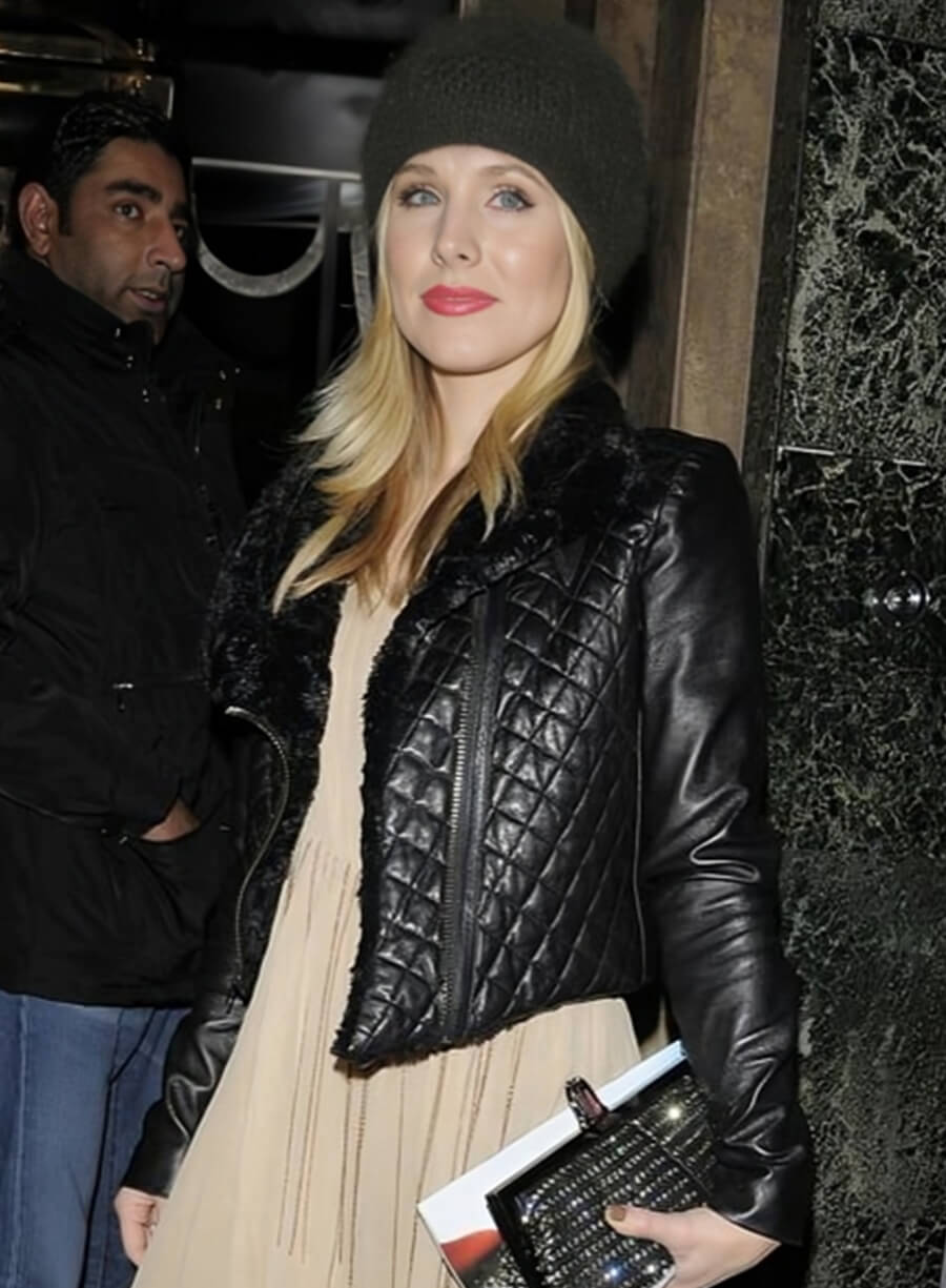 Harpoon Kristen Bell Inspired Black Real Leather Leather Jacket