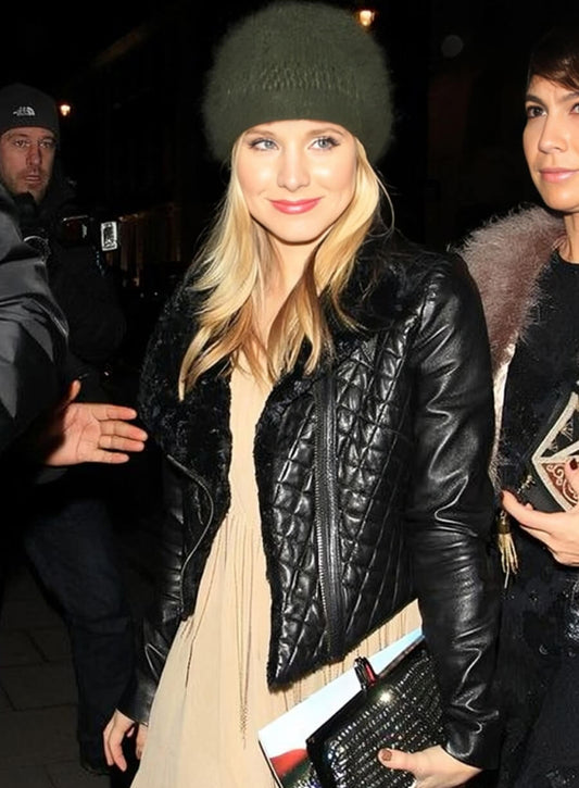 Harpoon Kristen Bell Inspired Black Real Leather Leather Jacket