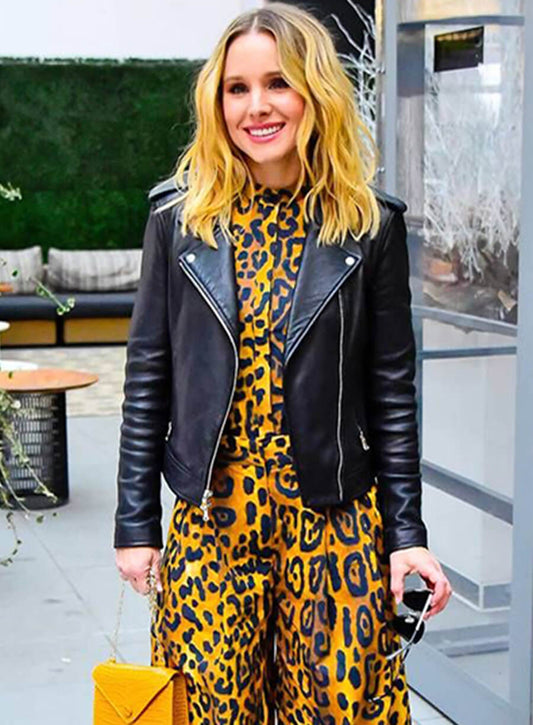 Harpoon Kristen Bell Inspired Black Real Leather Leather Jacket