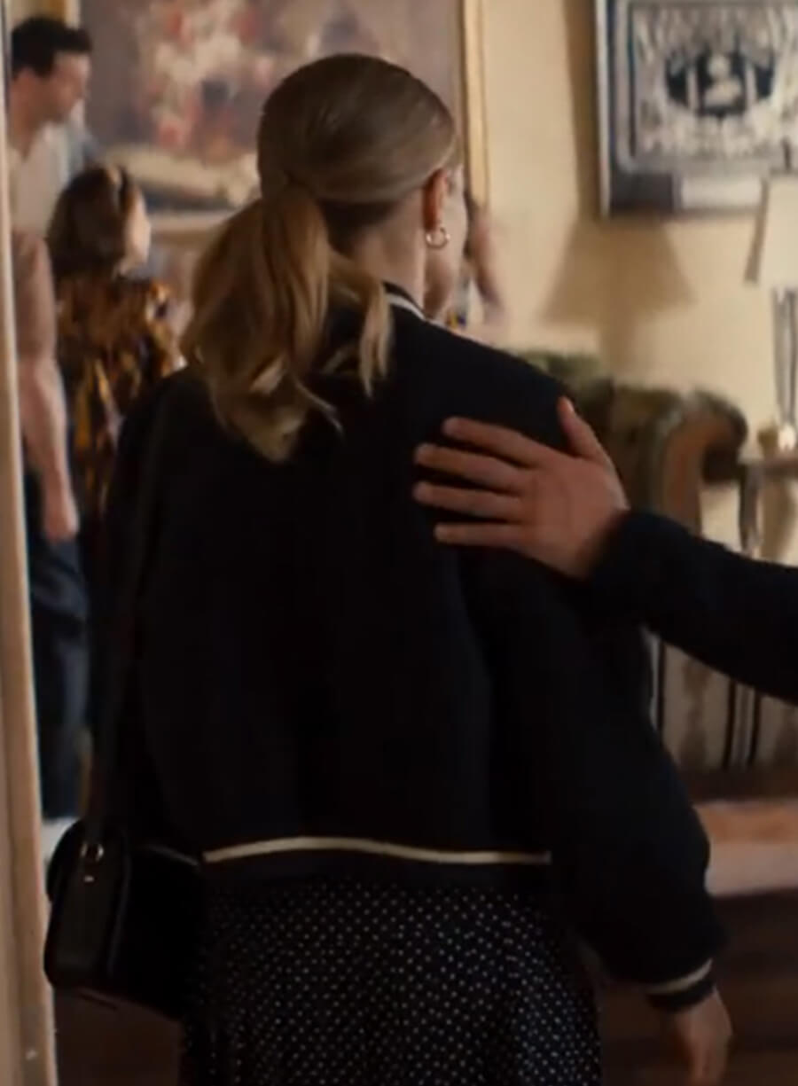 Harpoon kristen bell Inspired Black Fabric Bomber Jacket - Nobody Wants This 2024 Style