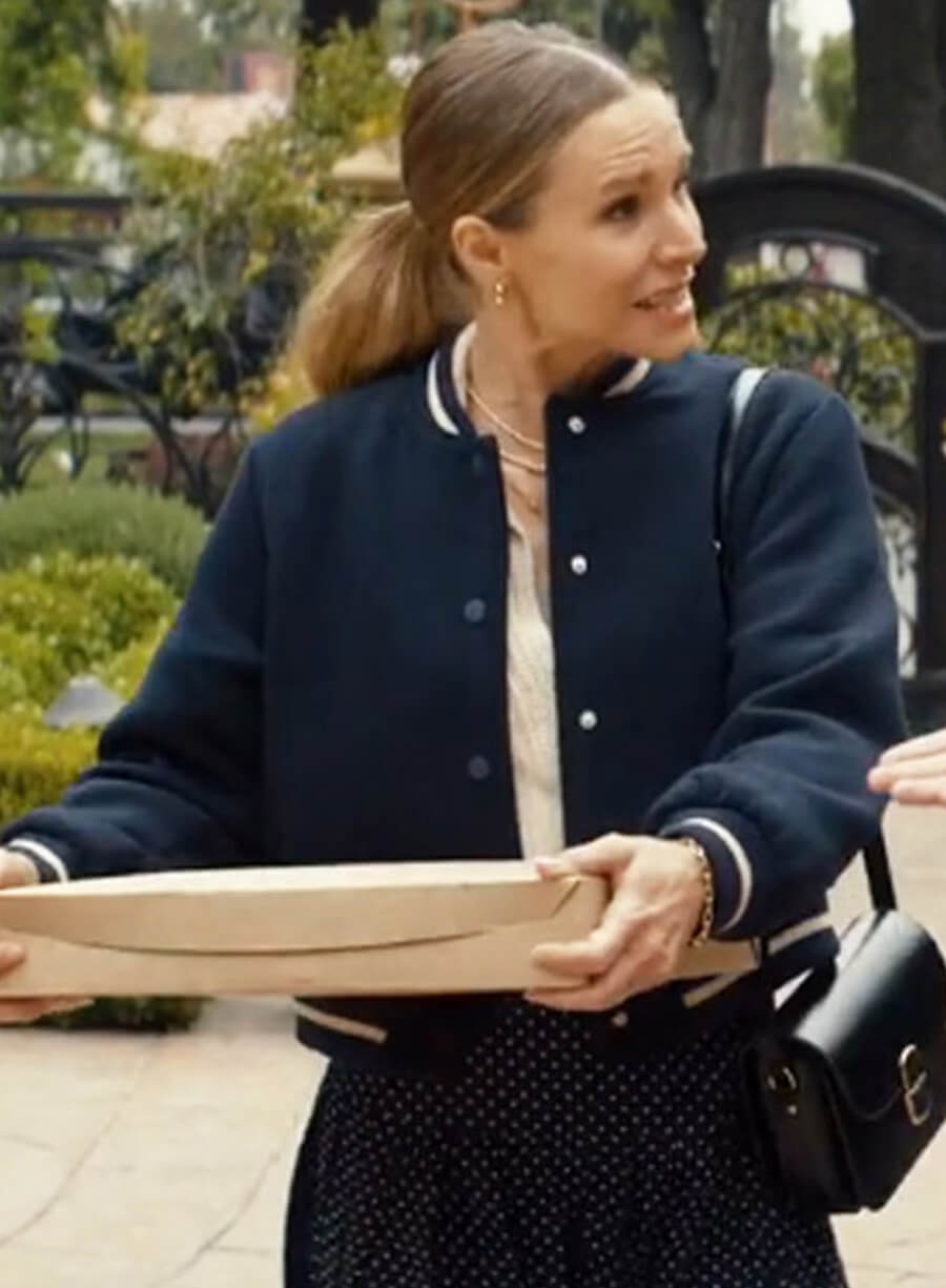 Harpoon kristen bell Inspired Black Fabric Bomber Jacket - Nobody Wants This 2024 Style