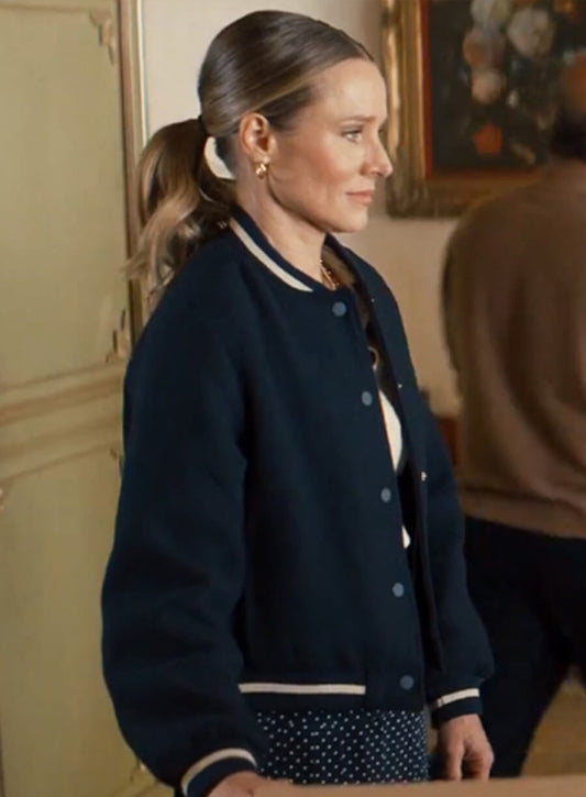 Harpoon kristen bell Inspired Black Fabric Bomber Jacket - Nobody Wants This 2024 Style
