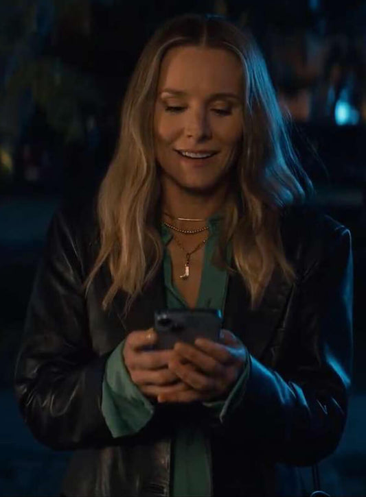 Harpoon Kristen Bell Inspired Black Real Leather Leather Jacket - Nobody Wants This Style