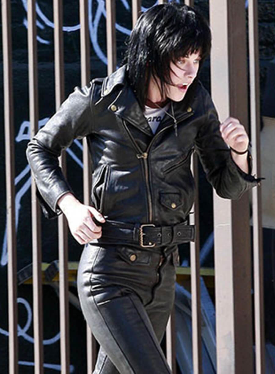 Harpoon Kristen Stewart Inspired Black Leather Jacket