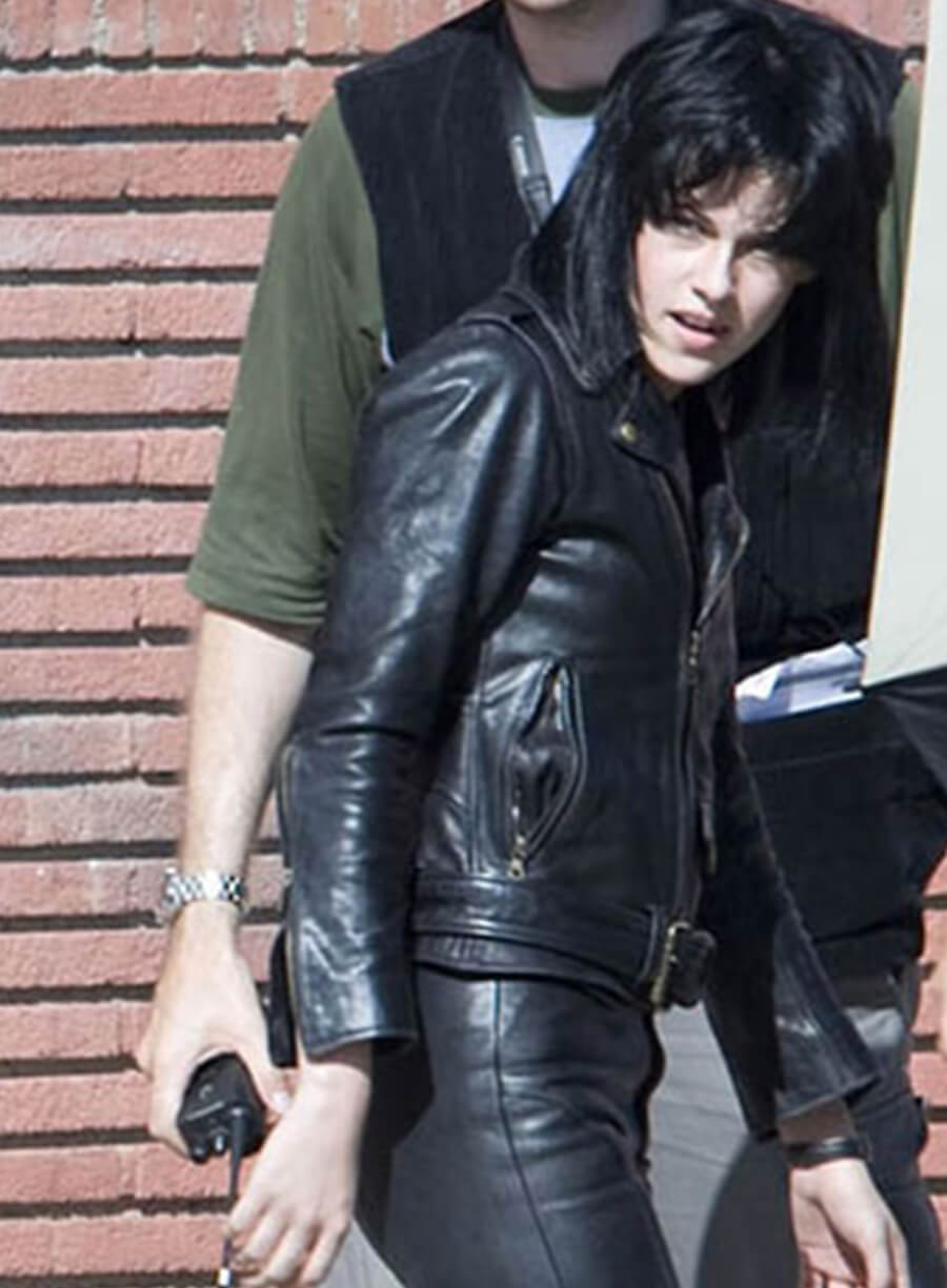 Harpoon Kristen Stewart Inspired Black Leather Jacket