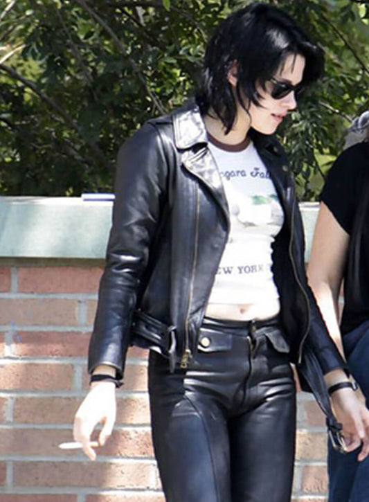 Harpoon Kristen Stewart Inspired Black Leather Jacket