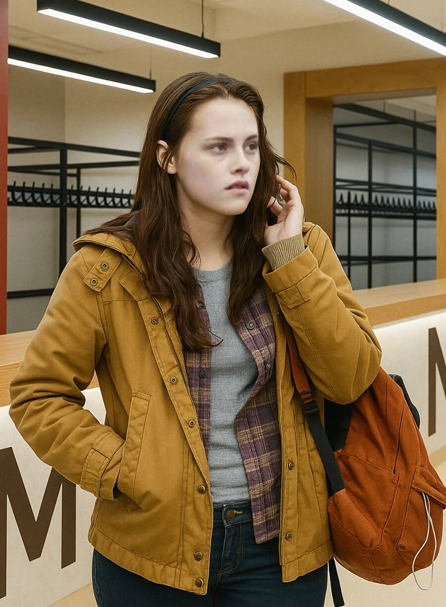 Harpoon Bella Swan Inspired Yellow Cotton Fabric Coat - The Twilight Saga New Moon Style