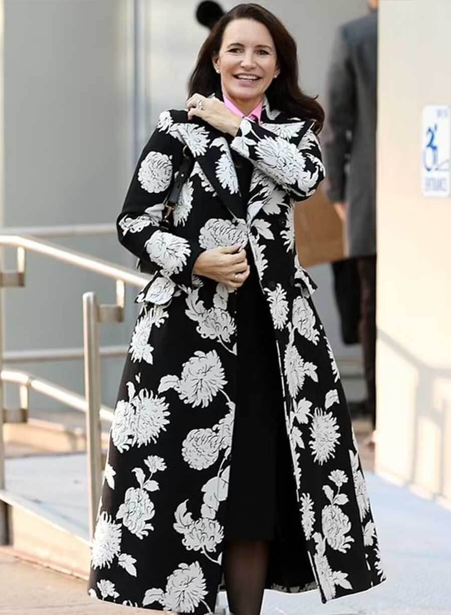 Harpoon Kristin Davis Inspired Black Fabric Coat - And Just Like That S02 Style