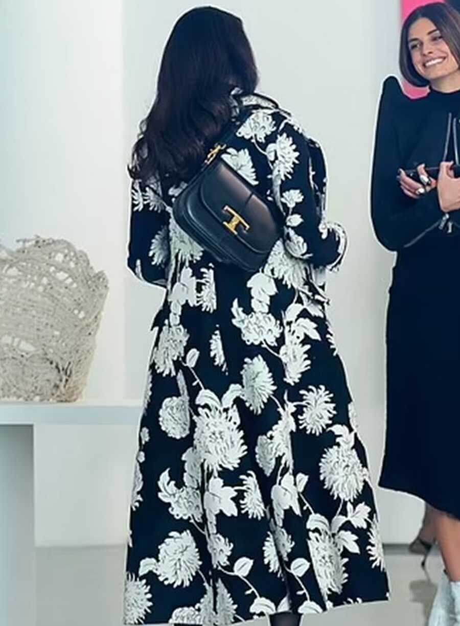 Harpoon Kristin Davis Inspired Black Fabric Coat - And Just Like That S02 Style
