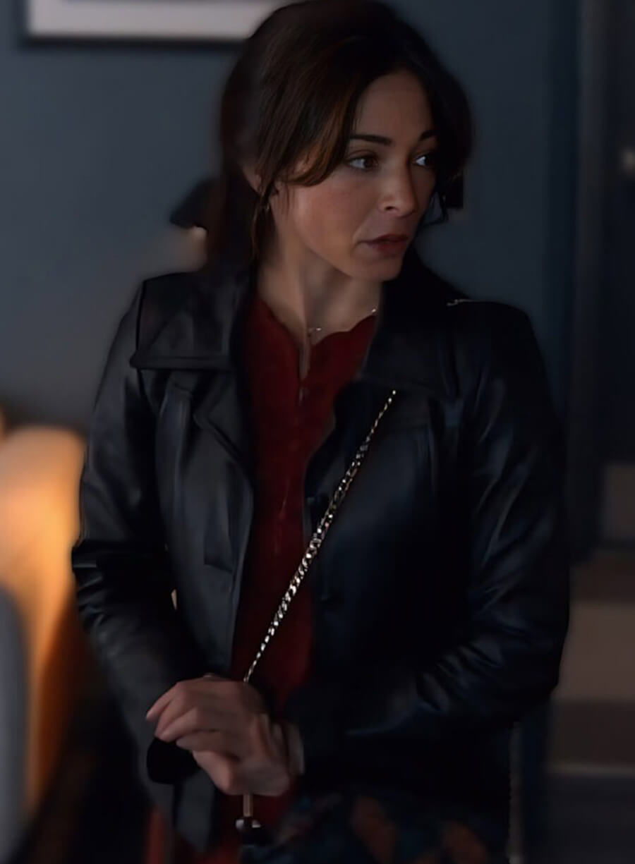 Harpoon Cassandra Lee Inspired Black Leather Jacket - Murder in a Small Town Style