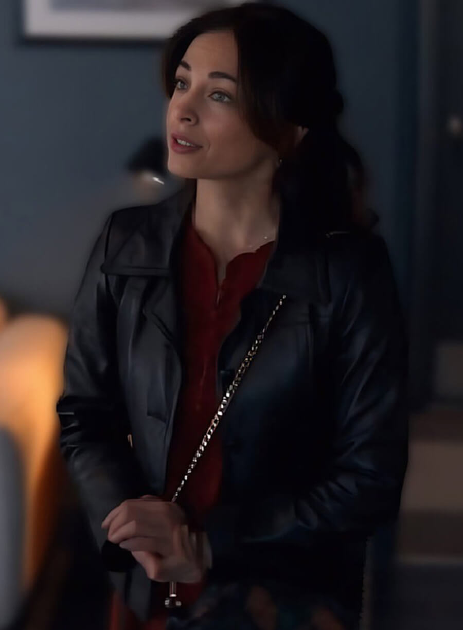 Harpoon Cassandra Lee Inspired Black Leather Jacket - Murder in a Small Town Style